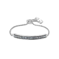 jack adjustable silver chain bracelet in charcoal gray crystal