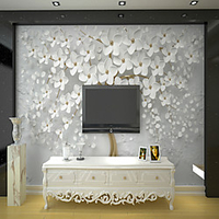 Mural Wallpaper Wall Sticker Covering Print Adhesive Required Forest 3D Effect Floral Flower Canvas Home Décor miniinthebox