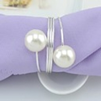 Napkin Rings Set of 12 for Wedding,  Christmas,  Dinner Parties,  Dinning Table Decoration Handmade Metal Napkin Holder White