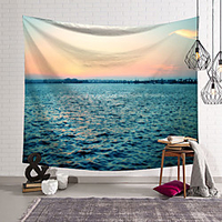 Ocean Beach Sunset Wall Tapestry Art Decor Blanket Curtain Hanging Home Bedroom Living Room Decoration Polyester miniinthebox