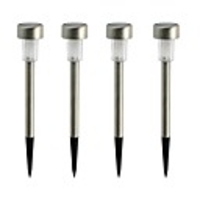 Pack of 4 Color Changing Solar Powered LED Rechargeable Stainless Steel Garden Lawn Light
