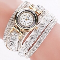 Quartz Watch for Women Analog Quartz Stainless Steel Leather Analog Rhinestone Watch Diamond Bracelet Clock For Gift miniinthebox