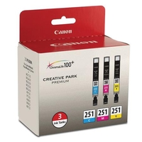Canon CLI-251 Color Original Standard Capacity Ink Cartridge (Cyan/Magenta/Yellow) - 3 Pack