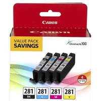 Canon CLI-281 Multipack Original Standard Capacity Ink Cartridge (Black/Cyan/Magenta/Yellow) - 4 Pack