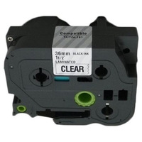 Compatible Black Brother TZe-161 P-Touch Label Tape - 1.5 in x 26 ft (24mm x 8m) Black on Clear