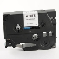 Compatible Black Brother TZe-221 P-Touch Label Tape - 3/8 in x 26 ft (9mm x 8m) Black on White