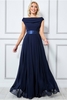 Goddiva Cowl Neck Chiffon Maxi Dress - Navy