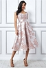 Goddiva Jacquard Off The Shoulder Midi Dress - Blush