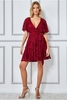 Goddiva Lace Kimono Wrap Skater Mini Dress - Berry