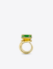 Pavilion Ring in 18K Gold with
Emerald,  Diamond Trim &
Malachite Inlay