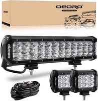 OEDRO? 12" 180W Tri-Row LED Light Bar + 2pcs 4" 27W Pod Light + Wiring Harness