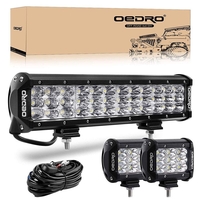OEDRO? 12" 180W Tri-Row LED Light Bar with 2pcs 4" 27W Light Pod + Wiring Harness