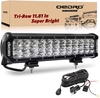 OEDRO? 12" 180W Triple Rows LED Light Bar Driving Fog Lights With Wiring Harnes