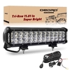 OEDRO? 12" 180W Triple Rows LED Light Bar Spot Flood Combo Lights & Wiring Harness