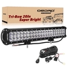 OEDRO? 20" 189W LED Light Bar Tri-Rows LED Light Pod Spot With Wiring Harness