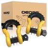 OEDRO? 2x D-Ring Shackles Off Road + Isolator Washers Silencer Clevis 3/4" 4.75T Heavy Duty Off Road Yellow Shackle