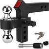 OEDRO? 6" Drop Adjustable Trailer Hitch Ball/Forged Aluminum Shank,  w/Double Pin Key Locks