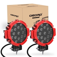 OEDRO? 7" 51W 5100LM Round LED Light Pods LED Light Bar Spot Light Pod Roof Light
