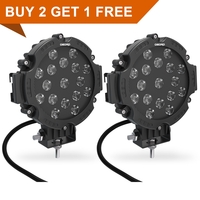 OEDRO? 7" 51W LED Light Bar for Jeep SUV Truck,  Round Spot Light Pod Off Road Lights