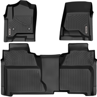OEDRO? Floor Mats for 2014-2018 Chevy Silverado/GMC Sierra 1500,  2015-2019 Silverado/Sierra 2500/3500 Crew Cab,  Black TPE All Weather Floor Liner Set