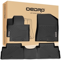 OEDRO? Floor Mats For 2014-2019 Kia Soul,  Unique Black TPE All-Weather Guard Full Set