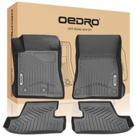 OEDRO? Floor Mats for 2015-2021 Ford Mustang,  Unique Black TPE All-Weather Guard Full Set Liners