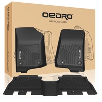OEDRO? Floor Mats for 2018-2022 Jeep Wrangler JL Unlimited 4-Door,  Unique Black TPE All-Weather Floor Liners