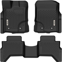 OEDRO? Floor Mats for 2019-2021 Ford Ranger Supercrew Cab,  Black TPE All-Weather Guard Full Liner Set
