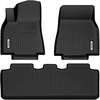 OEDRO? Floor Mats for 2020-2021 Tesla Model Y Includes 1st and 2nd Row: Front & Rear Full Set Liner,  Black TPE All Weather Guard