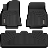 OEDRO? Floor Mats for 2020-2021 Tesla Model Y Includes 1st and 2nd Row: Front & Rear Full Set Liner,  Black TPE All Weather Guard