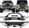 OEDRO? Front and Rear Bumper for 1997-2006 Jeep Wrangler YJ TJ LJ,  w/D-Rings & Winch Plate Mounting