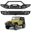 OEDRO? Front Rear Bumper for 1987-2006 Jeep Wrangler TJ & YJ,  with Hitch Receiver,  Winch Plate & 6xLED Lights & 2xD-Rings