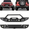 OEDRO? Front Rear Bumper for 2007-2018 Jeep Wrangler JK,  with Hitch Receiver & 6 x LED Lights & 2 x D-Rings