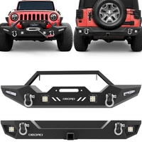 OEDRO? Front Rear Bumper for 2007-2018 Jeep Wrangler JK,  with Hitch Receiver & 6 x LED Lights & 2 x D-Rings
