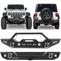 OEDRO? Front Rear Bumper for 2018-2019 Jeep Wrangler JL,  with Hitch Receiver 6 x LED Lights & 4 x D-Rings