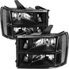 OEDRO? Headlamp Assembly for 2007-2013 GMC Sierra 1500/2007-2014 Sierra 2500/3500HD Black Housing Clear Lens
