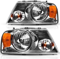OEDRO? Headlight Assembly 2004-2008 Ford F150 & 2006-2008 Lincoln Mark LT,  Clear Lens Chrome Housing