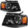 OEDRO? Headlight Assembly 2004-2008 Ford F150 Pickup,  Amber Reflectors and Clear Lens,  Black Housing