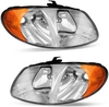 OEDRO? Headlight Assembly for 01-07 Dodge Caravan / 01-07 Chrysler Town & Country Headlights,  Chrome Housing Headlamps