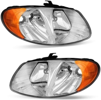 OEDRO? Headlight Assembly for 01-07 Dodge Caravan / 01-07 Chrysler Town & Country Headlights,  Chrome Housing Headlamps