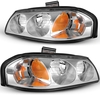 OEDRO? Headlight Assembly for 2000-2005 Chevrolet Impala,  Amber Reflectors Chrome Housing Headlamps