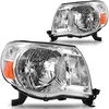 OEDRO? Headlight Assembly for 2005-2011 Toyota Tacoma,  Amber Reflectors Clear Lens Chrome Housing Headlamps