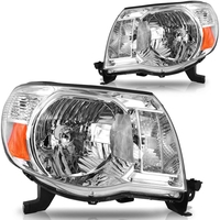 OEDRO? Headlight Assembly for 2005-2011 Toyota Tacoma,  Amber Reflectors Clear Lens Chrome Housing Headlamps
