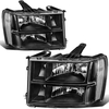 OEDRO? Headlight Assembly for 2007-2014 GMC Sierra 1500 2500HD 3500HD,  Clear Lens Black Housing