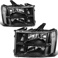 OEDRO? Headlight Assembly for 2007-2014 GMC Sierra 1500 2500HD 3500HD,  Clear Lens Black Housing