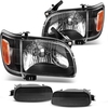 OEDRO? Headlight Assembly for Toyota Tacoma 2001-2004 Pickup Truck,  Amber Reflector Clear Lens + Bumper Lights