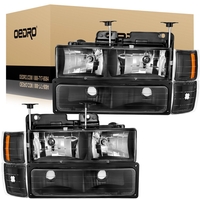 OEDRO? Headlights Assembly for 1994-1999 Chevy Silverado/ Tahoe/ Suburban/ C/K Chevrolet,  Chrome Housing Clear Lens