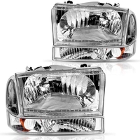 OEDRO? Headlights Assembly for 1999-2004 Ford F250 F350 F450 F550 Super Duty Chrome Headlights