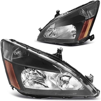 OEDRO? Headlights Assembly for 2003-2007 Honda Accord,  Black Housing Amber Corner