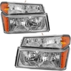 OEDRO? Headlights Assembly for 2004-2012 Chevy Colorado/GMC Canyon,  Chrome Housing Replacement Headlamps